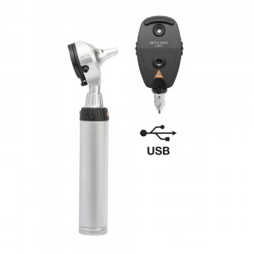 [A-132.28.388] - BETA 200 LED Ophthalmoscope + BETA 200 LED F.O. Otoscope + BETA4 USB Rechargeable Handle + USB Cord